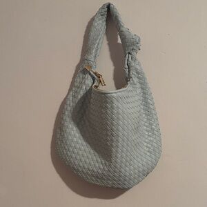 Anthropologie Woven Hobo Bag - Light Gray